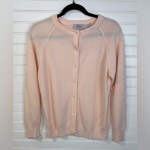 Vintage 90’s Alicia peachy pink button up cardigan sweater. Size Small